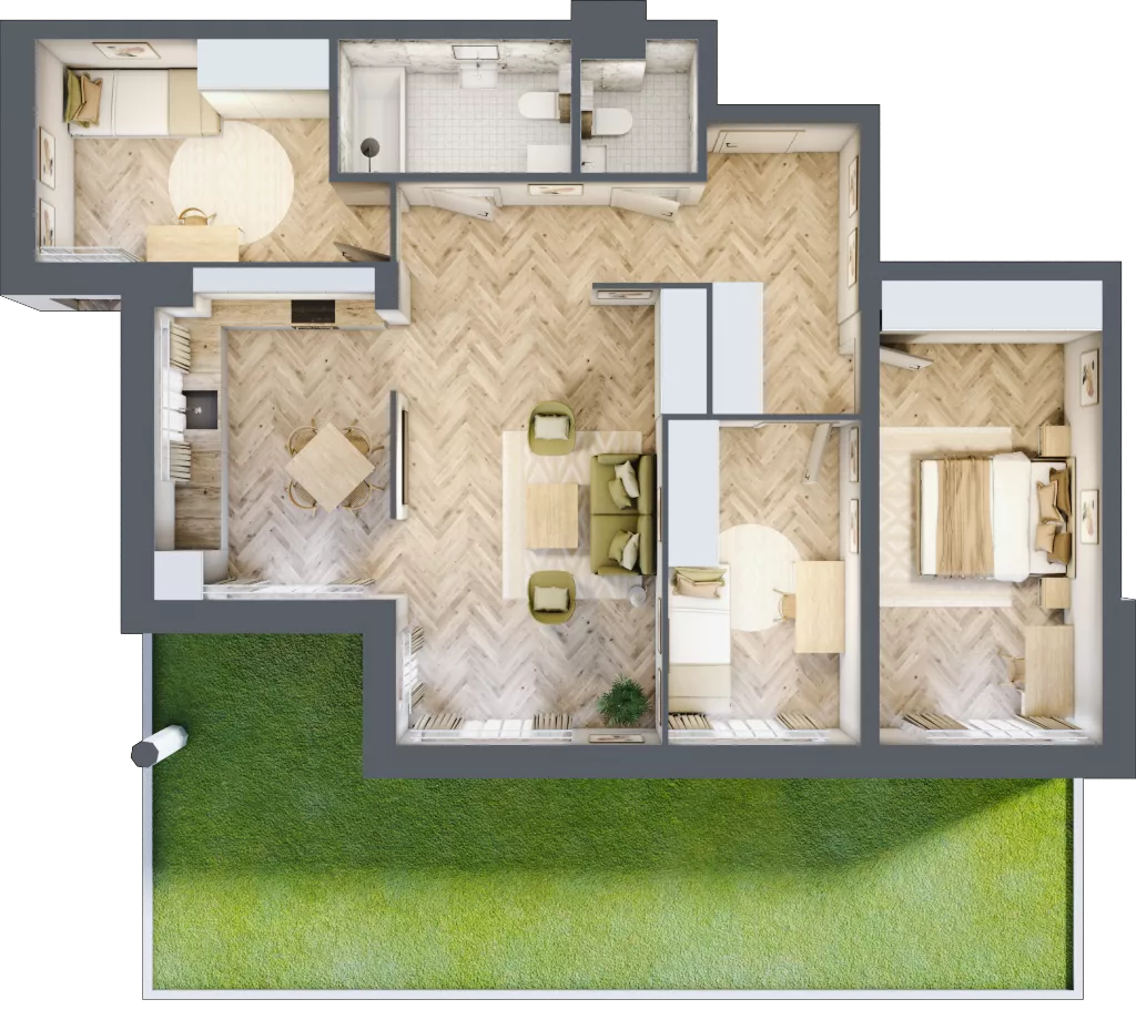 4 pokoje, apartament 84,87 m², parter, oferta nr M25, Apartamenty Przystań, Olecko, ul. Kościuszki