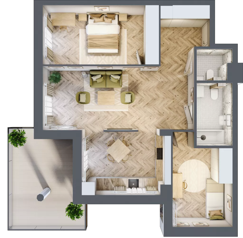 3 pokoje, apartament 69,38 m², parter, oferta nr M26, Apartamenty Przystań, Olecko, ul. Kościuszki