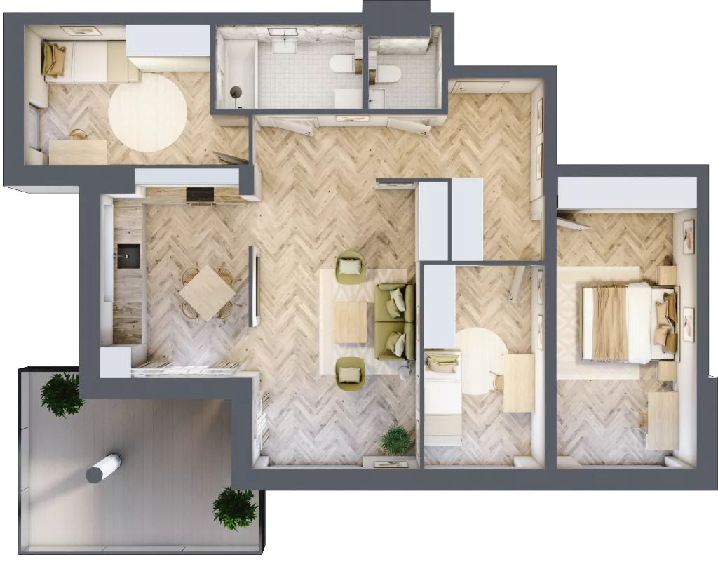 4 pokoje, apartament 84,67 m², piętro 1, oferta nr M31, Apartamenty Przystań, Olecko, ul. Kościuszki