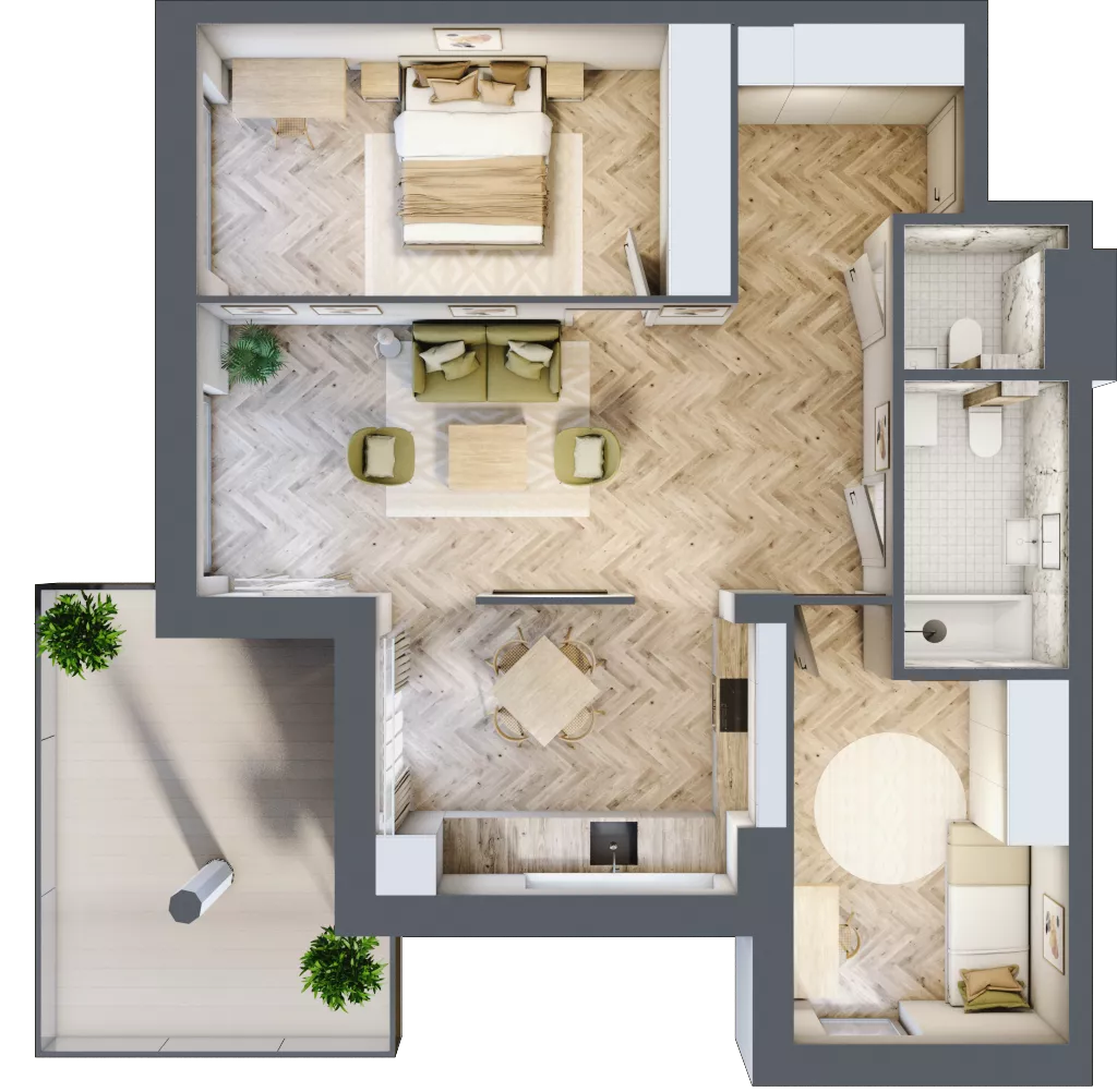 3 pokoje, apartament 69,19 m², piętro 1, oferta nr M32, Apartamenty Przystań, Olecko, ul. Kościuszki