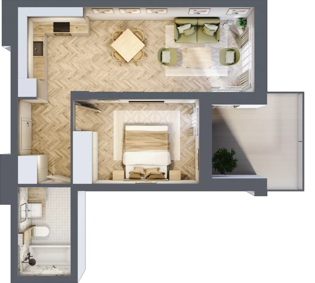 2 pokoje, apartament 41,90 m², piętro 2, oferta nr M36, Apartamenty Przystań, Olecko, ul. Kościuszki