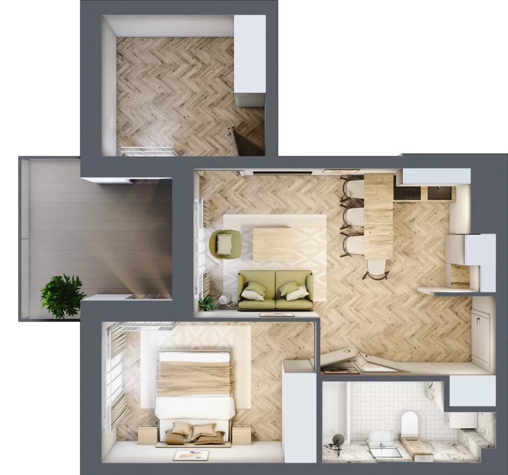 2 pokoje, apartament 45,21 m², piętro 2, oferta nr M39, Apartamenty Przystań, Olecko, ul. Kościuszki