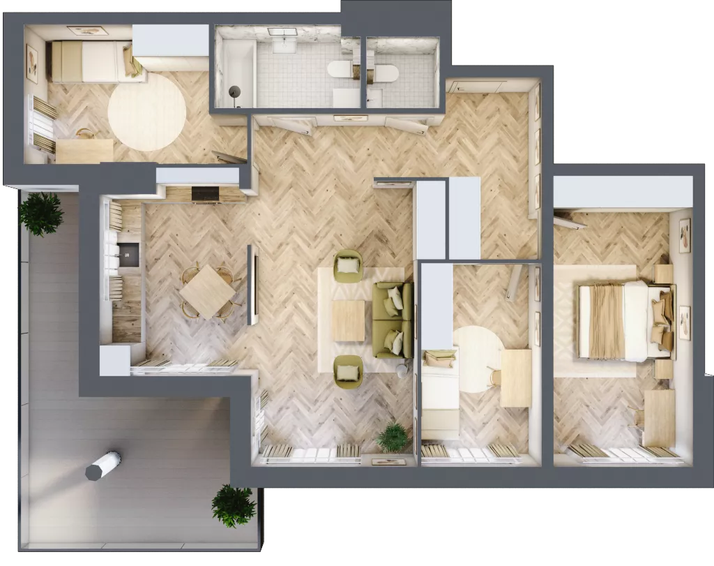 4 pokoje, apartament 85,11 m², piętro 3, oferta nr M43, Apartamenty Przystań, Olecko, ul. Kościuszki