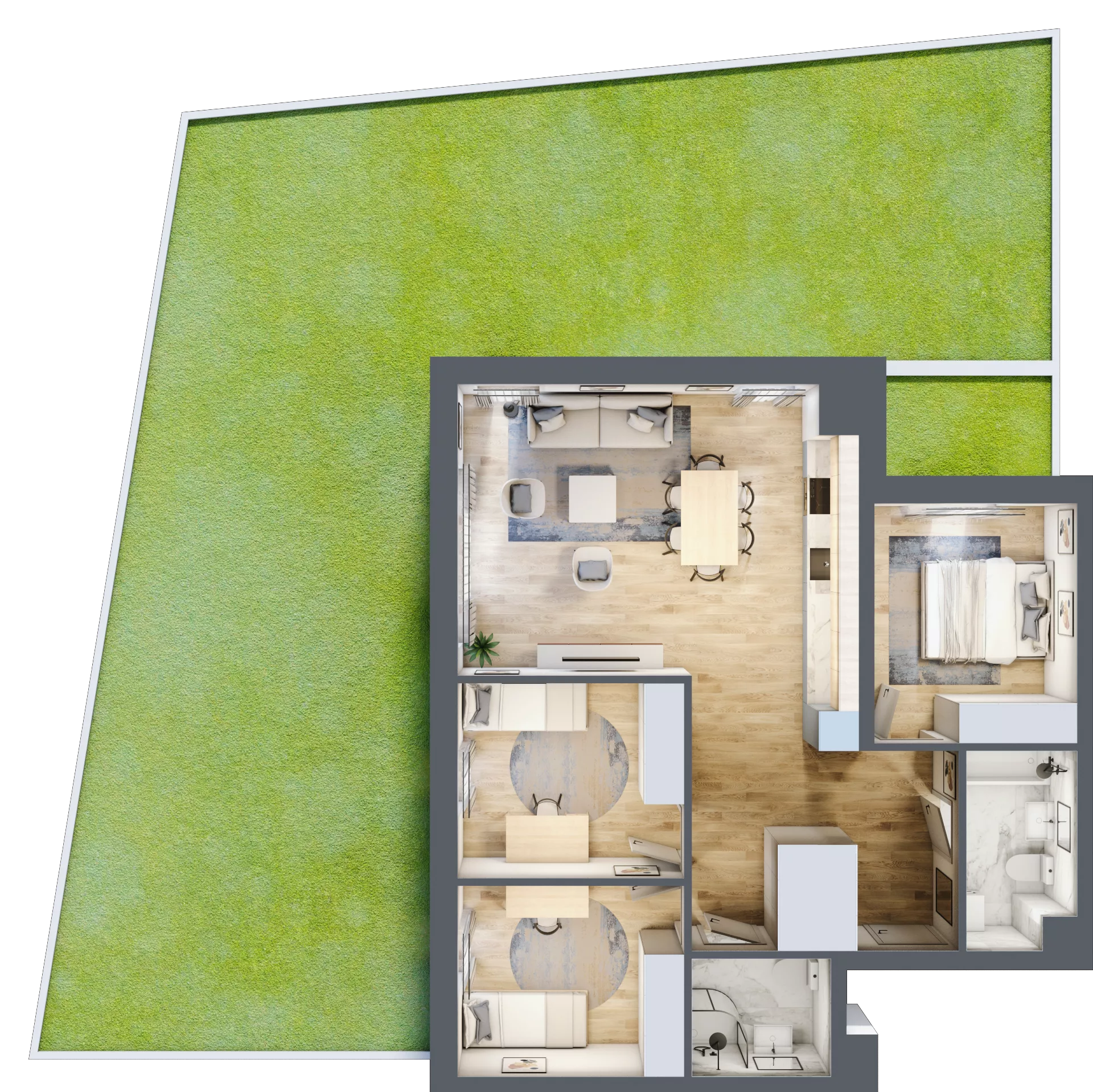 4 pokoje, mieszkanie 80,03 m², parter, oferta nr 5, Nova Radiostacja, Łódź, Śródmieście, ul. Telefoniczna 19 