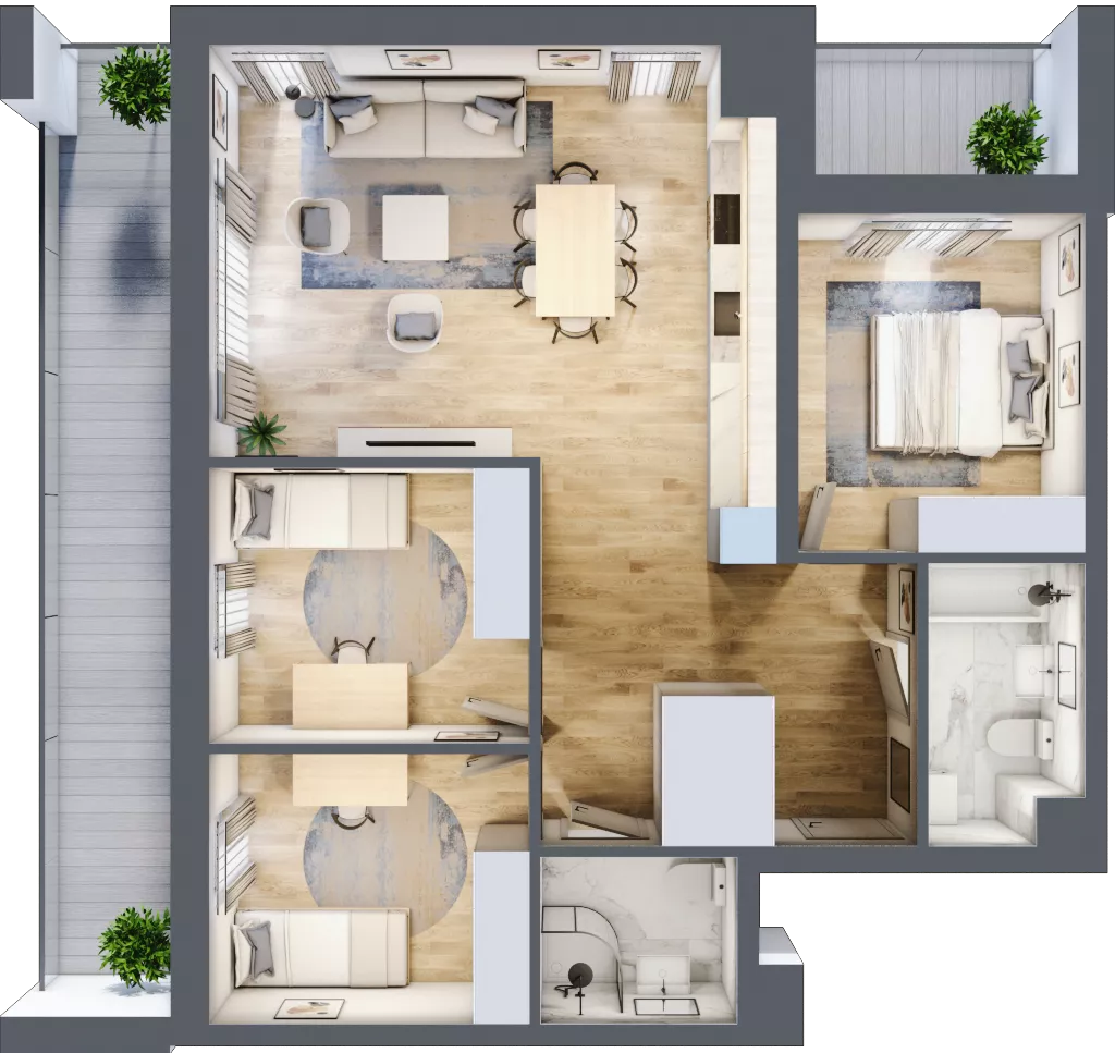 4 pokoje, mieszkanie 80,03 m², piętro 1, oferta nr 13, Nova Radiostacja, Łódź, Śródmieście, ul. Telefoniczna 19 