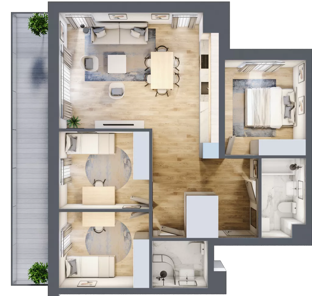 4 pokoje, mieszkanie 80,03 m², piętro 4, oferta nr 40, Nova Radiostacja, Łódź, Śródmieście, ul. Telefoniczna 19 