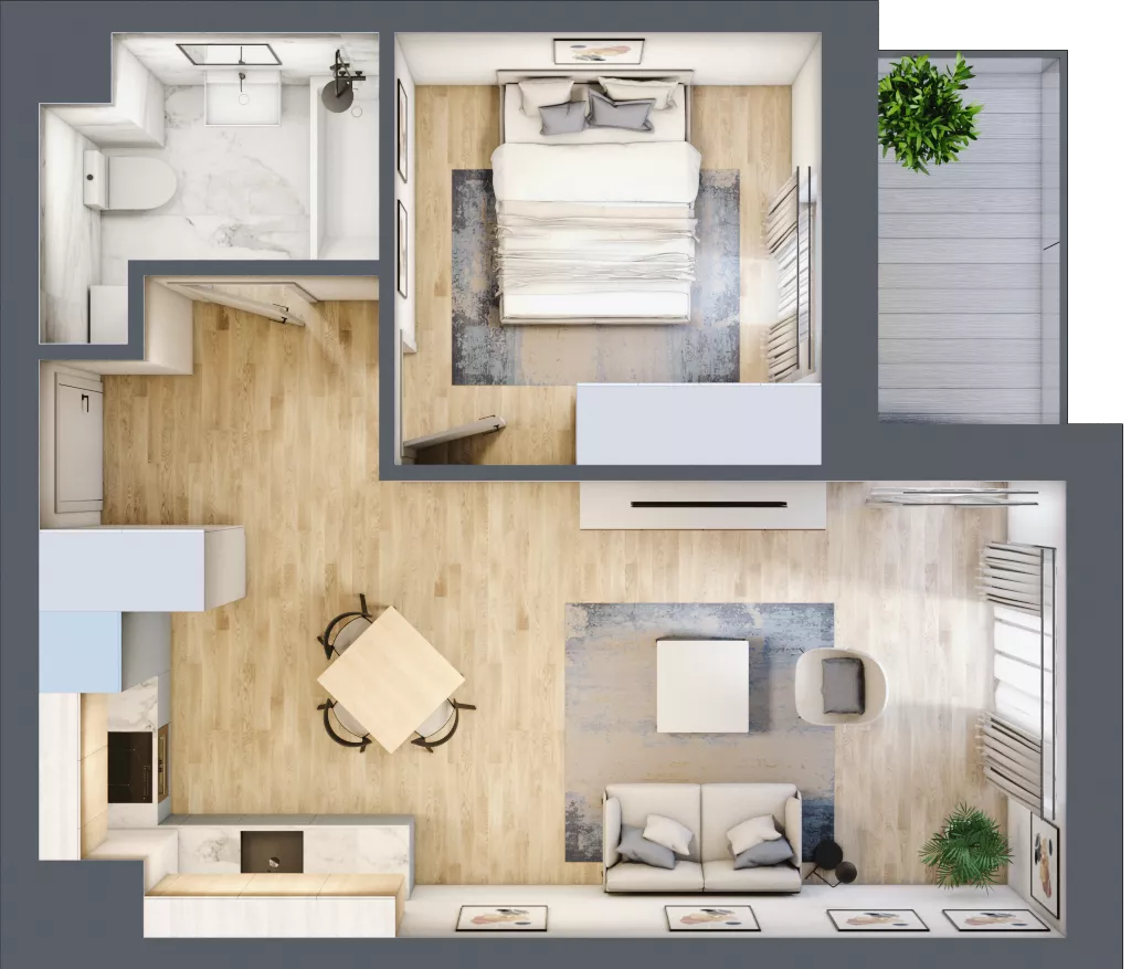 2 pokoje, mieszkanie 42,18 m², piętro 4, oferta nr 42, Nova Radiostacja, Łódź, Śródmieście, ul. Telefoniczna 19 