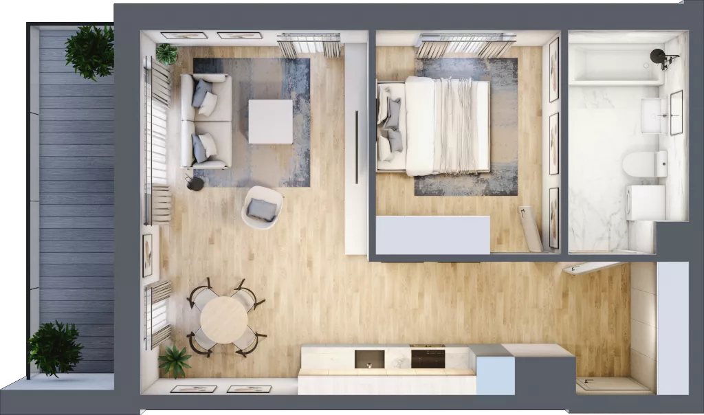 2 pokoje, mieszkanie 47,27 m², piętro 5, oferta nr 45, Nova Radiostacja, Łódź, Śródmieście, ul. Telefoniczna 19 