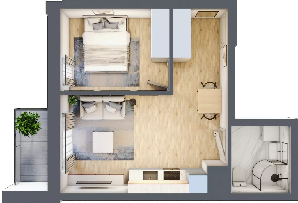 2 pokoje, mieszkanie 36,06 m², piętro 5, oferta nr 53, Nova Radiostacja, Łódź, Śródmieście, ul. Telefoniczna 19 