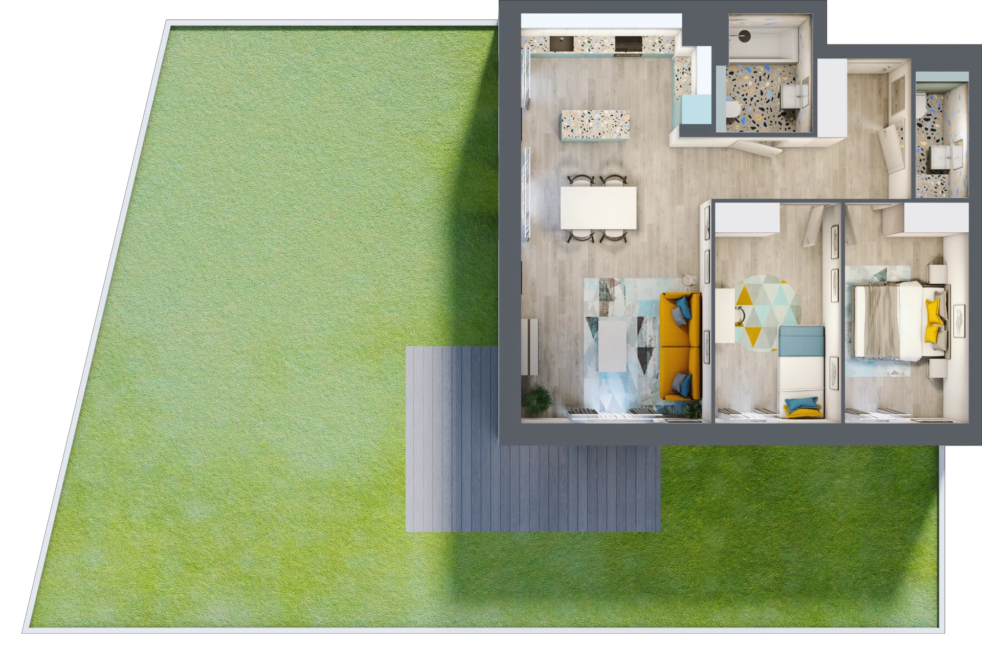 3 pokoje, mieszkanie 70,04 m², parter, oferta nr A.1, Och!Widzew, Łódź, Widzew, ul. Przybyszewskiego 292-300