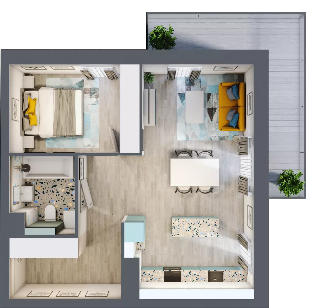 2 pokoje, mieszkanie 50,96 m², piętro 3, oferta nr A.19, Och!Widzew, Łódź, Widzew, ul. Przybyszewskiego 292-300