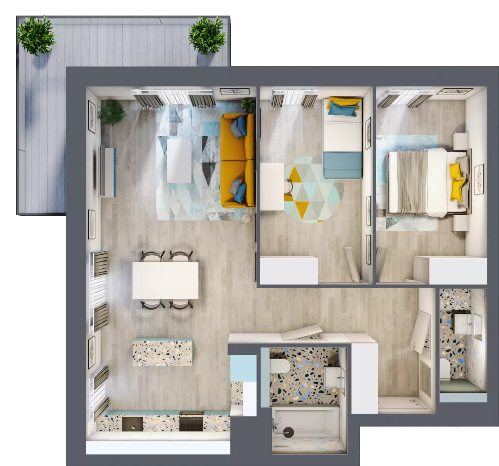 3 pokoje, mieszkanie 69,92 m², piętro 3, oferta nr A.22, Och!Widzew, Łódź, Widzew, ul. Przybyszewskiego 292-300