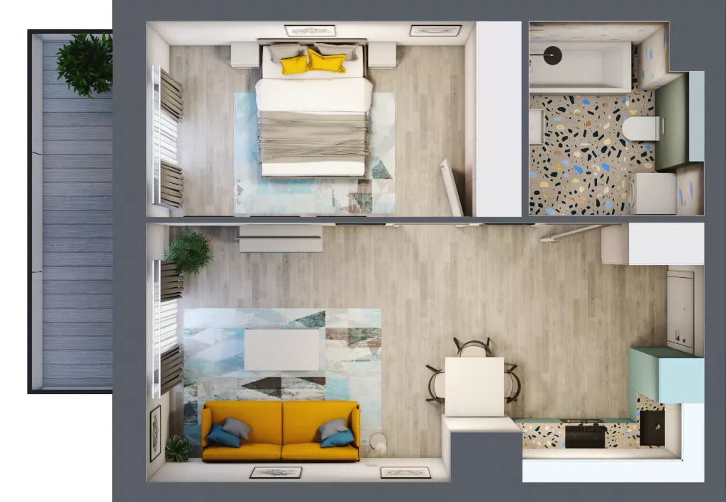 2 pokoje, mieszkanie 43,77 m², piętro 3, oferta nr A.23, Och!Widzew, Łódź, Widzew, ul. Przybyszewskiego 292-300