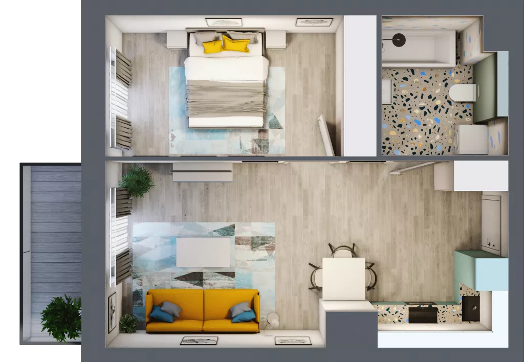 2 pokoje, mieszkanie 43,77 m², piętro 4, oferta nr A.29, Och!Widzew, Łódź, Widzew, ul. Przybyszewskiego 292-300