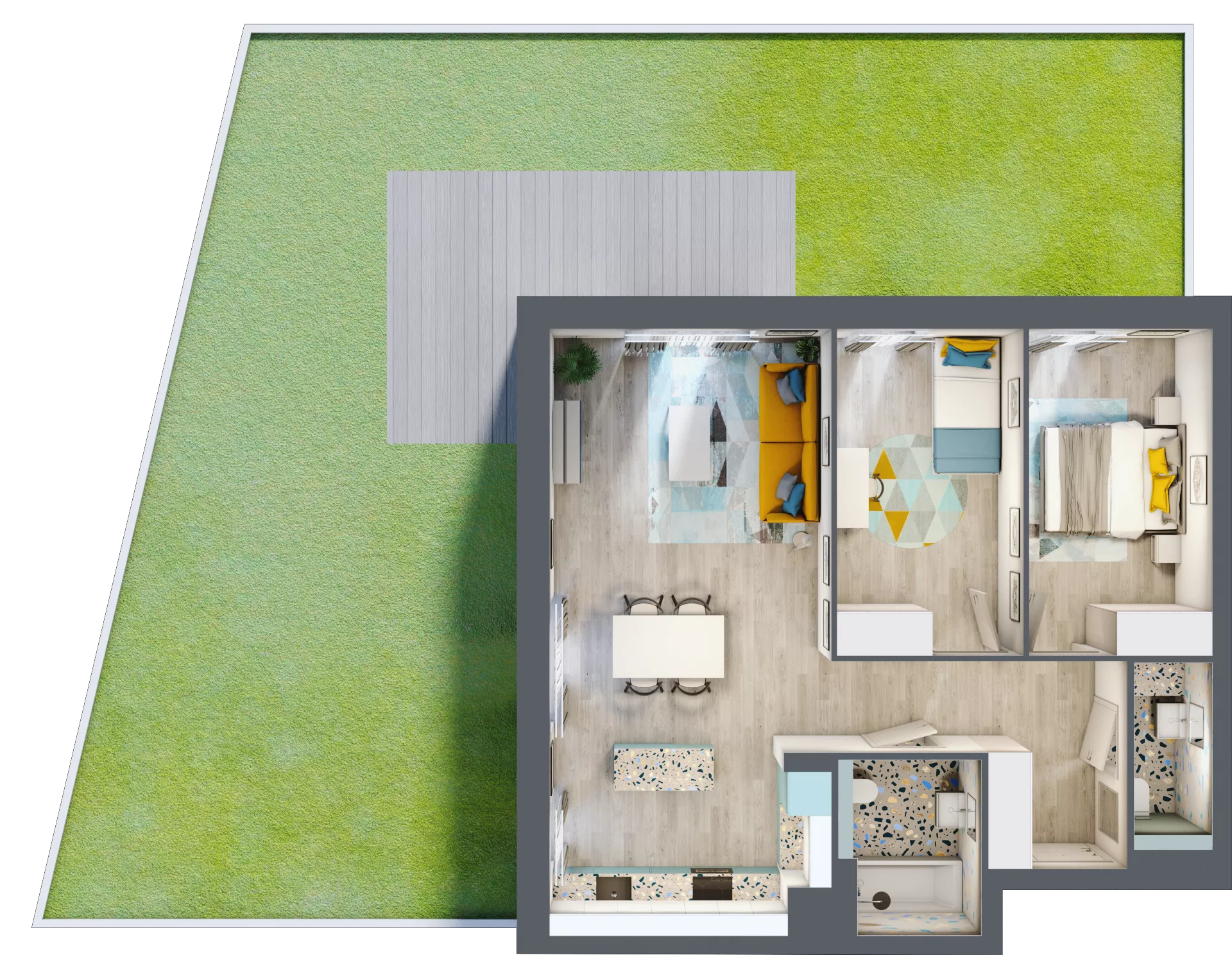 3 pokoje, mieszkanie 70,04 m², parter, oferta nr A.2, Och!Widzew, Łódź, Widzew, ul. Przybyszewskiego 292-300