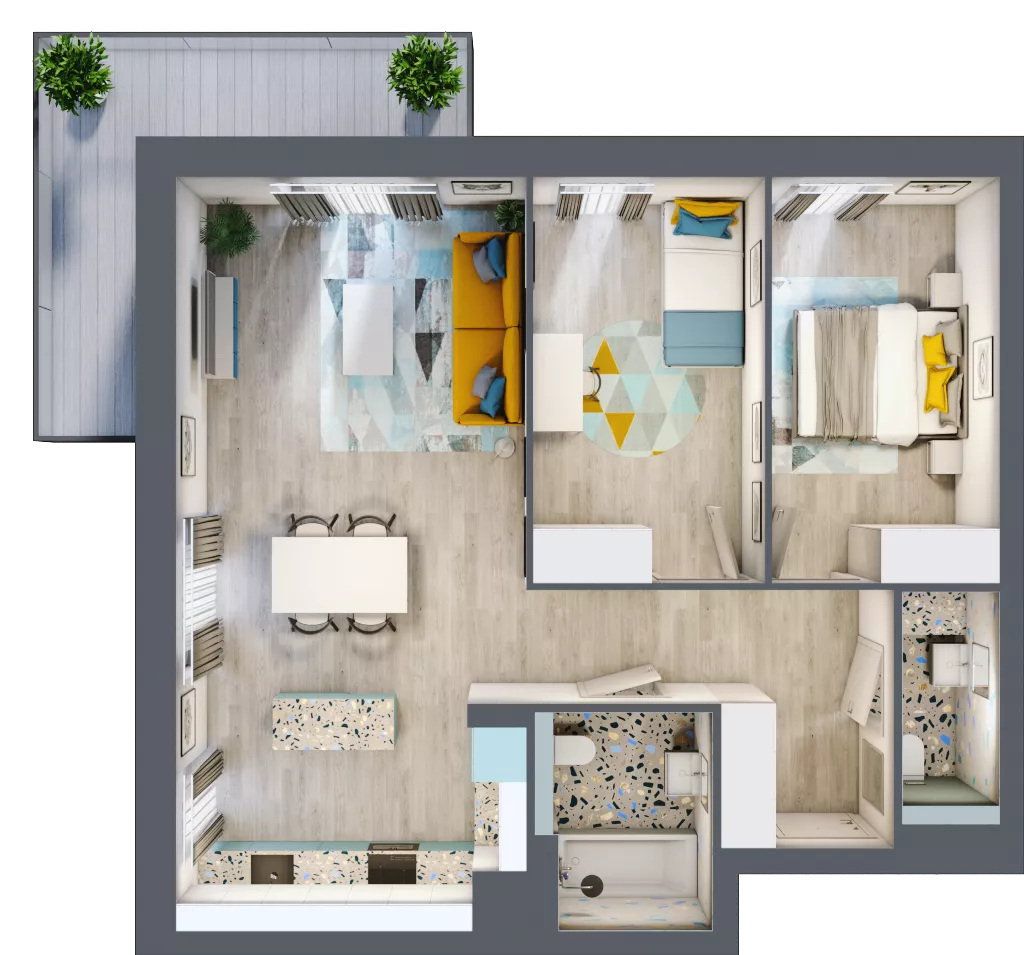 3 pokoje, mieszkanie 70,04 m², piętro 1, oferta nr A.10, Och!Widzew, Łódź, Widzew, ul. Przybyszewskiego 292-300