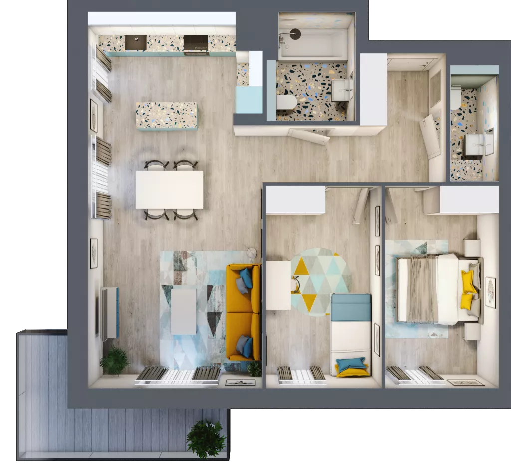 3 pokoje, mieszkanie 69,87 m², piętro 4, oferta nr A.27, Och!Widzew, Łódź, Widzew, ul. Przybyszewskiego 292-300