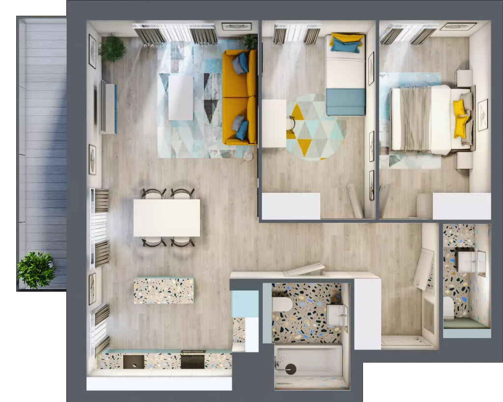 3 pokoje, mieszkanie 69,92 m², piętro 2, oferta nr A.16, Och!Widzew, Łódź, Widzew, ul. Przybyszewskiego 292-300