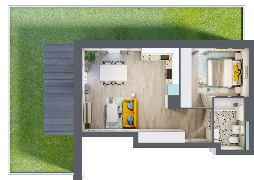 2 pokoje, mieszkanie 45,63 m², parter, oferta nr A.4, Och!Widzew, Łódź, Widzew, ul. Przybyszewskiego 292-300