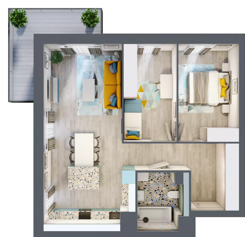 3 pokoje, mieszkanie 68,07 m², piętro 3, oferta nr B.30, Och!Widzew, Łódź, Widzew, ul. Przybyszewskiego 292-300