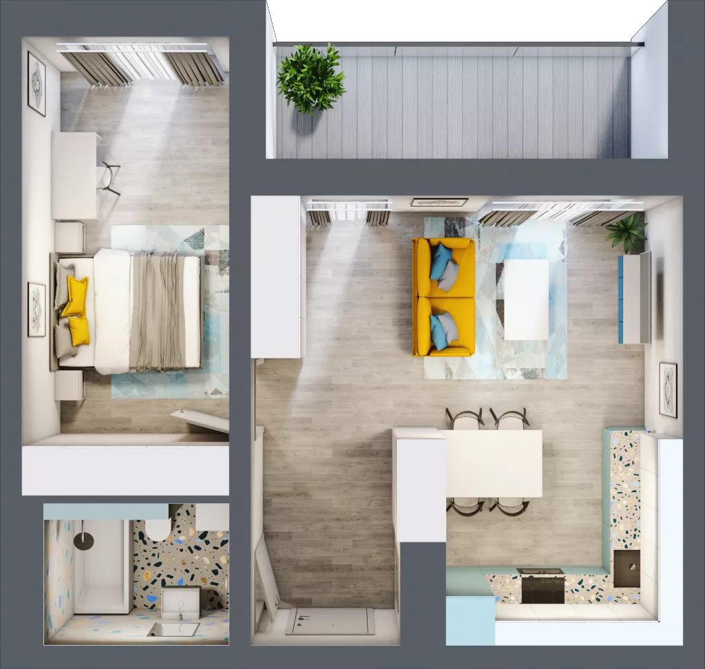 2 pokoje, mieszkanie 46,44 m², piętro 3, oferta nr B.31, Och!Widzew, Łódź, Widzew, ul. Przybyszewskiego 292-300