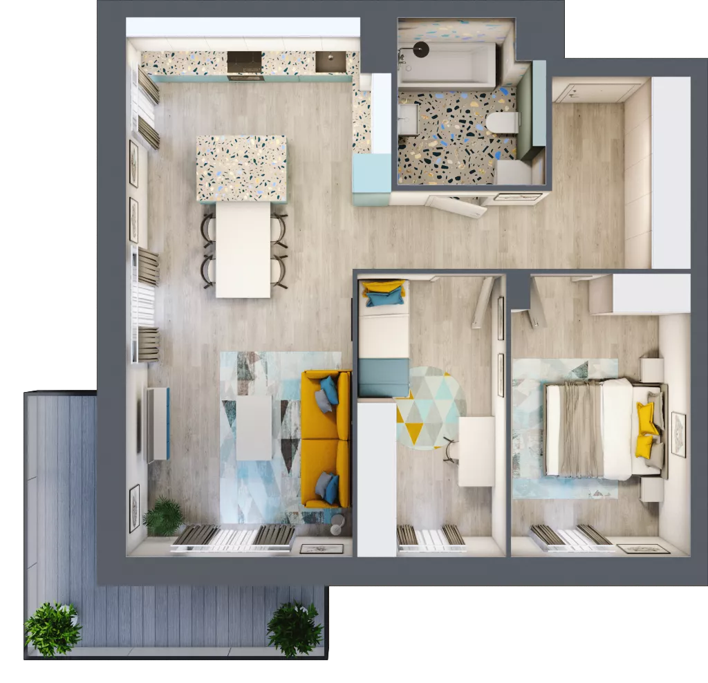 3 pokoje, mieszkanie 68,19 m², piętro 2, oferta nr B.21, Och!Widzew, Łódź, Widzew, ul. Przybyszewskiego 292-300