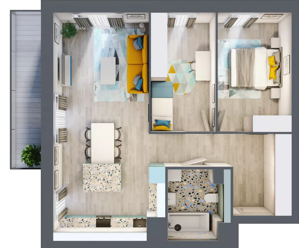 3 pokoje, mieszkanie 68,07 m², piętro 4, oferta nr B.38, Och!Widzew, Łódź, Widzew, ul. Przybyszewskiego 292-300