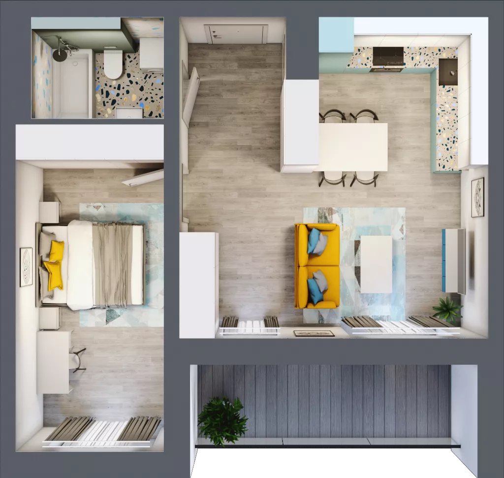 2 pokoje, mieszkanie 46,48 m², piętro 2, oferta nr B.20, Och!Widzew, Łódź, Widzew, ul. Przybyszewskiego 292-300