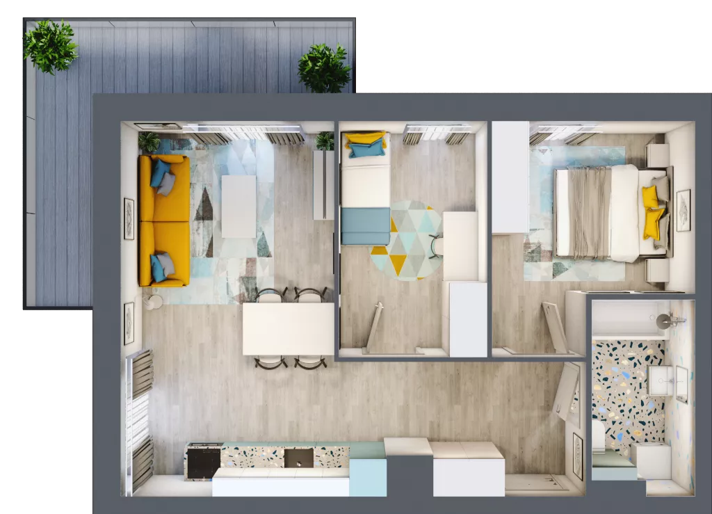 3 pokoje, mieszkanie 54,07 m², piętro 2, oferta nr B.17, Och!Widzew, Łódź, Widzew, ul. Przybyszewskiego 292-300