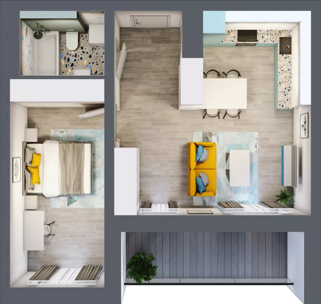 2 pokoje, mieszkanie 46,37 m², piętro 4, oferta nr B.36, Och!Widzew, Łódź, Widzew, ul. Przybyszewskiego 292-300