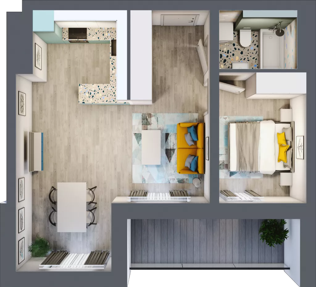 2 pokoje, mieszkanie 47,31 m², piętro 2, oferta nr C.19, Och!Widzew, Łódź, Widzew, ul. Przybyszewskiego 292-300