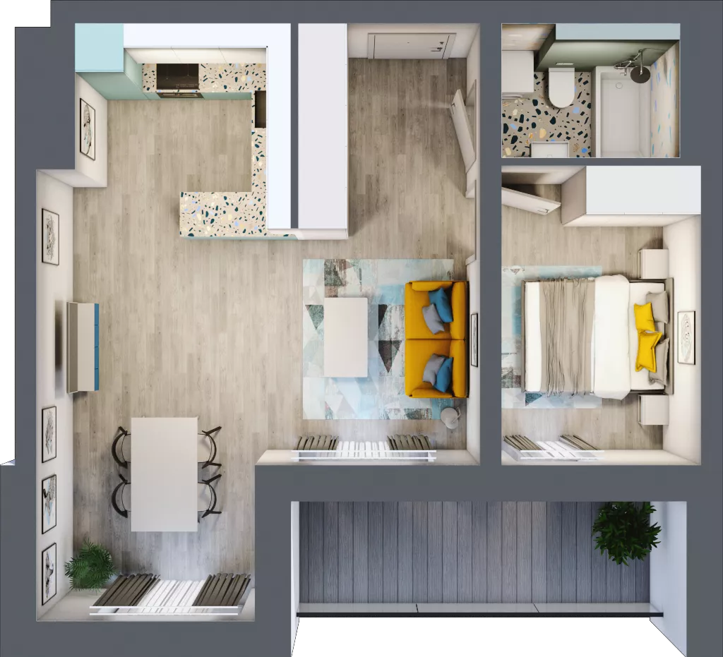 2 pokoje, mieszkanie 47,31 m², piętro 1, oferta nr C.11, Och!Widzew, Łódź, Widzew, ul. Przybyszewskiego 292-300