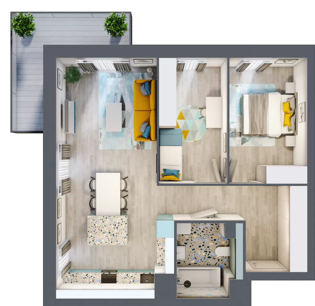 3 pokoje, mieszkanie 68,07 m², piętro 4, oferta nr C.38, Och!Widzew, Łódź, Widzew, ul. Przybyszewskiego 292-300