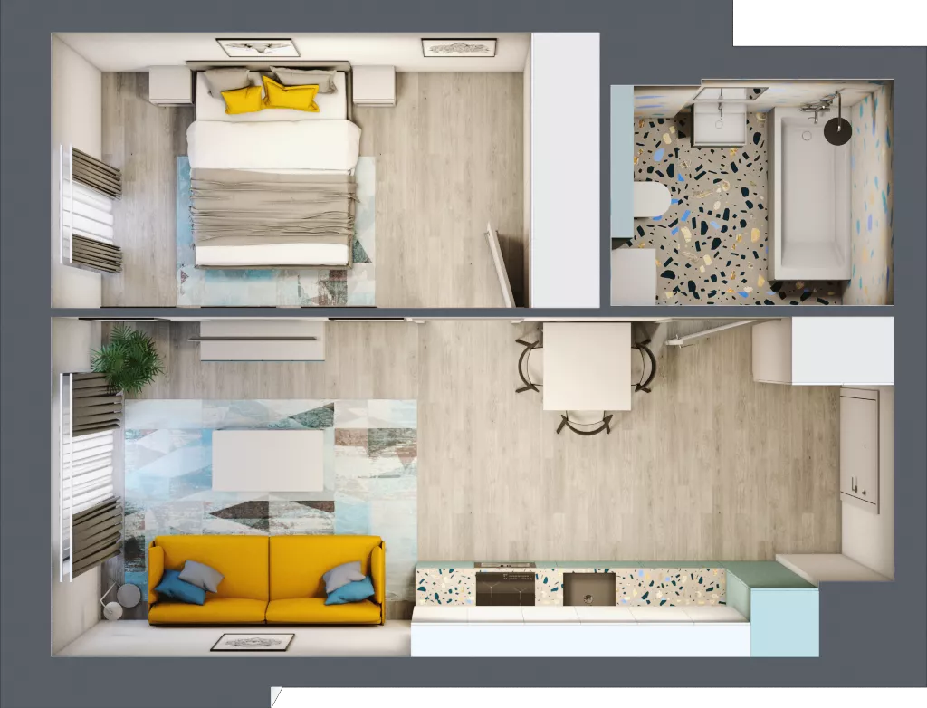 2 pokoje, mieszkanie 38,60 m², piętro 3, oferta nr C.32, Och!Widzew, Łódź, Widzew, ul. Przybyszewskiego 292-300