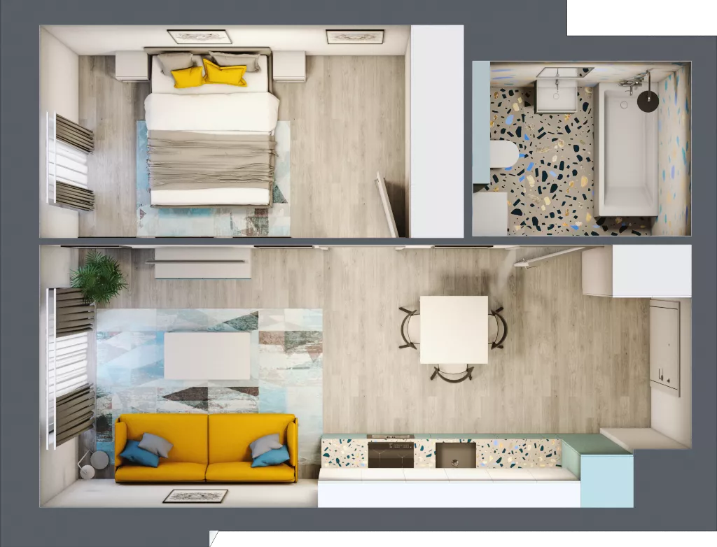 2 pokoje, mieszkanie 38,64 m², piętro 2, oferta nr C.24, Och!Widzew, Łódź, Widzew, ul. Przybyszewskiego 292-300