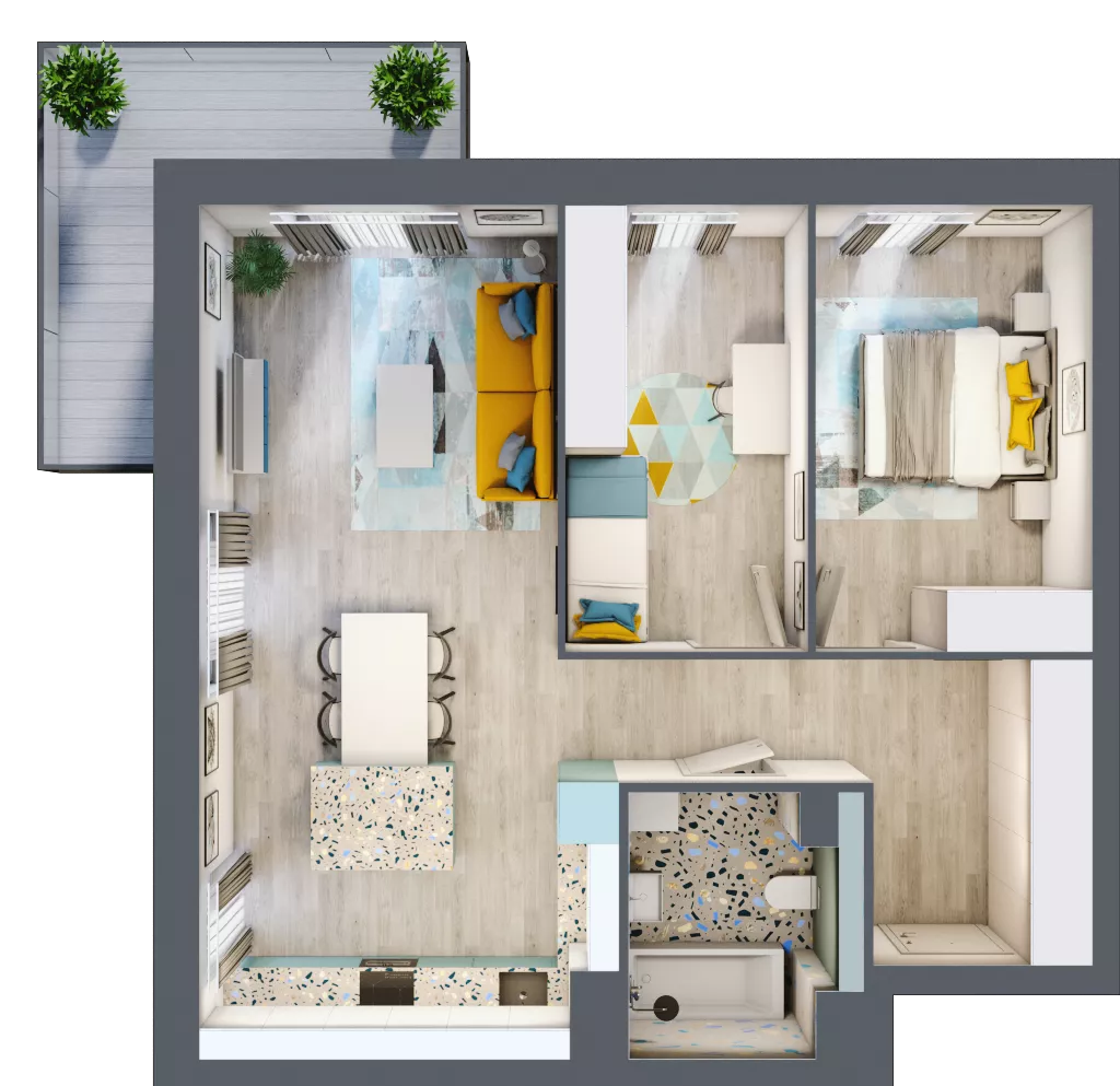 3 pokoje, mieszkanie 68,24 m², piętro 2, oferta nr C.22, Och!Widzew, Łódź, Widzew, ul. Przybyszewskiego 292-300
