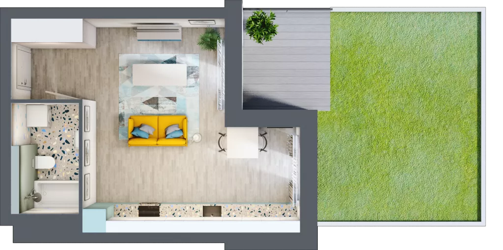 1 pokój, mieszkanie 34,16 m², parter, oferta nr C.1, Och!Widzew, Łódź, Widzew, ul. Przybyszewskiego 292-300