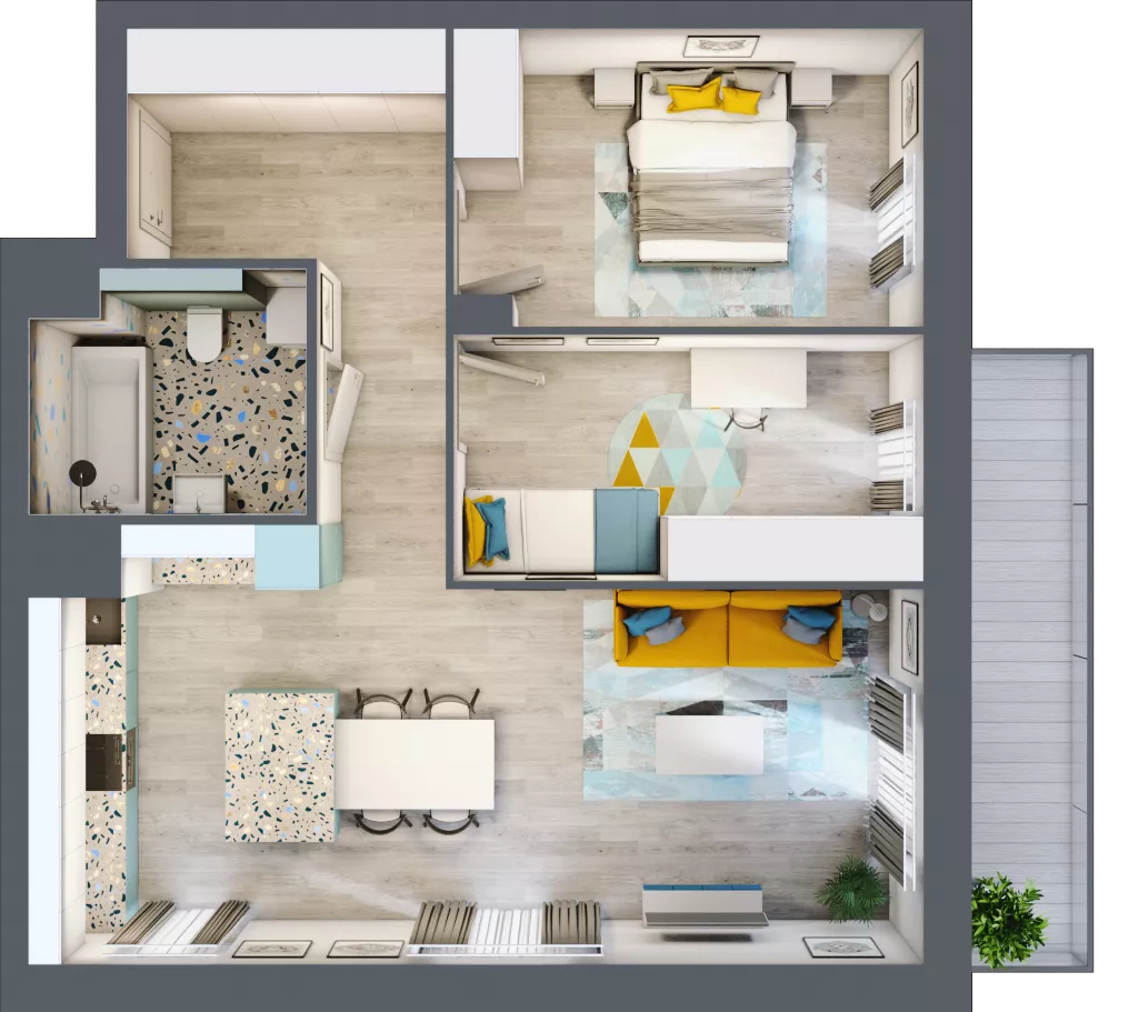 3 pokoje, mieszkanie 68,02 m², piętro 3, oferta nr C.29, Och!Widzew, Łódź, Widzew, ul. Przybyszewskiego 292-300
