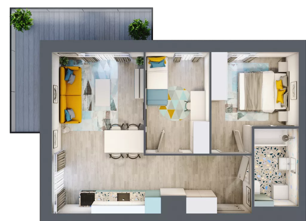 3 pokoje, mieszkanie 53,72 m², piętro 4, oferta nr C.33, Och!Widzew, Łódź, Widzew, ul. Przybyszewskiego 292-300