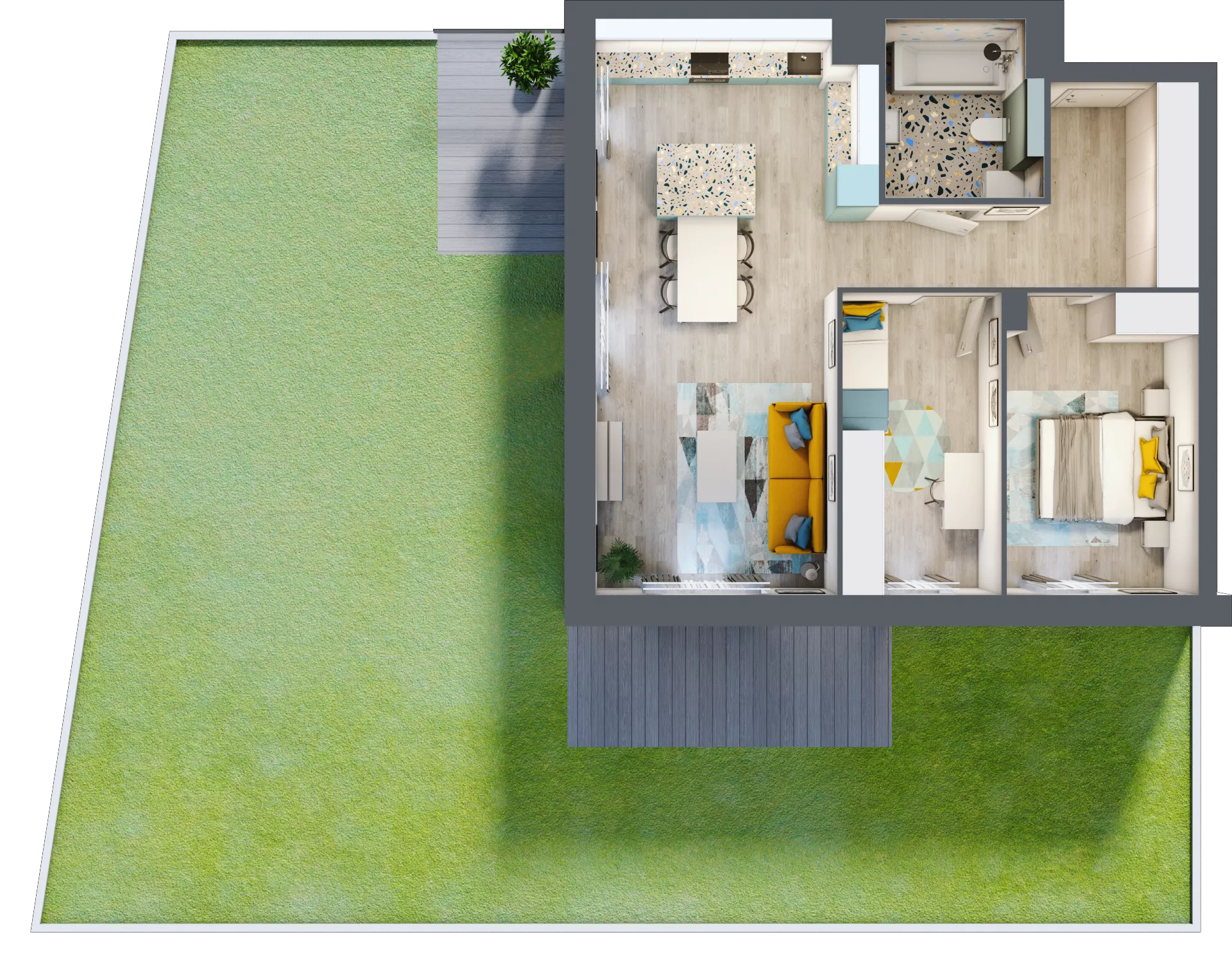 3 pokoje, mieszkanie 68,23 m², parter, oferta nr C.3, Och!Widzew, Łódź, Widzew, ul. Przybyszewskiego 292-300