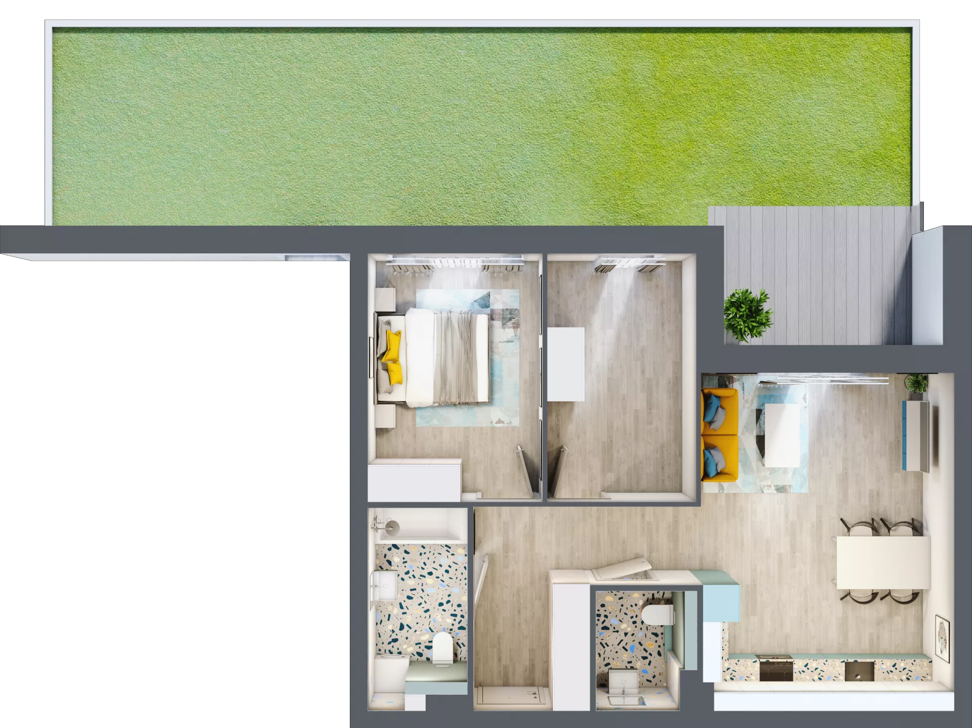 2 pokoje, mieszkanie 60,28 m², parter, oferta nr D.5, Och!Widzew, Łódź, Widzew, ul. Przybyszewskiego 292-300