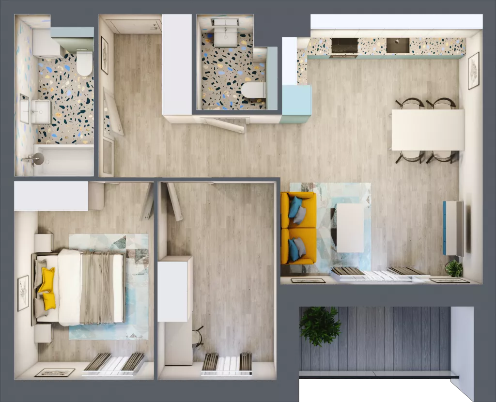 2 pokoje, mieszkanie 59,92 m², piętro 2, oferta nr D.19, Och!Widzew, Łódź, Widzew, ul. Przybyszewskiego 292-300