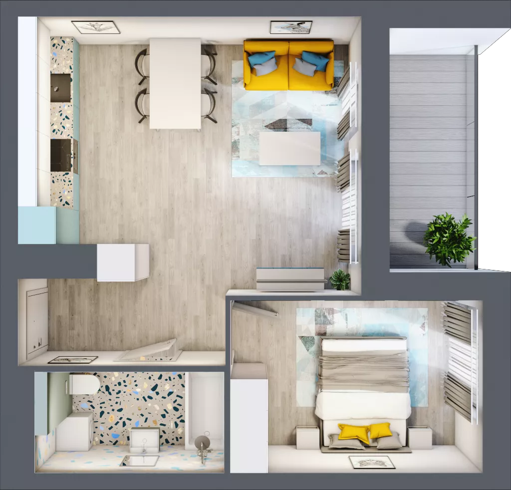 2 pokoje, mieszkanie 43,54 m², piętro 4, oferta nr D.39, Och!Widzew, Łódź, Widzew, ul. Przybyszewskiego 292-300