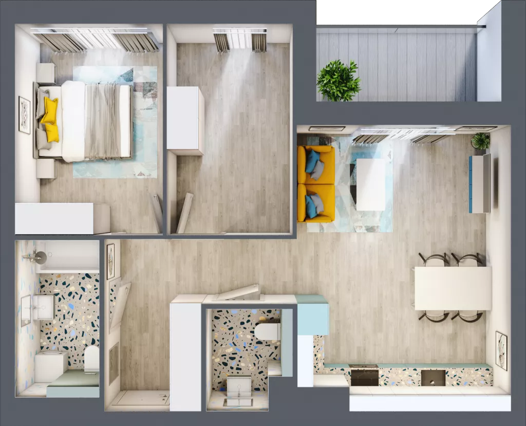 2 pokoje, mieszkanie 59,54 m², piętro 4, oferta nr D.34, Och!Widzew, Łódź, Widzew, ul. Przybyszewskiego 292-300