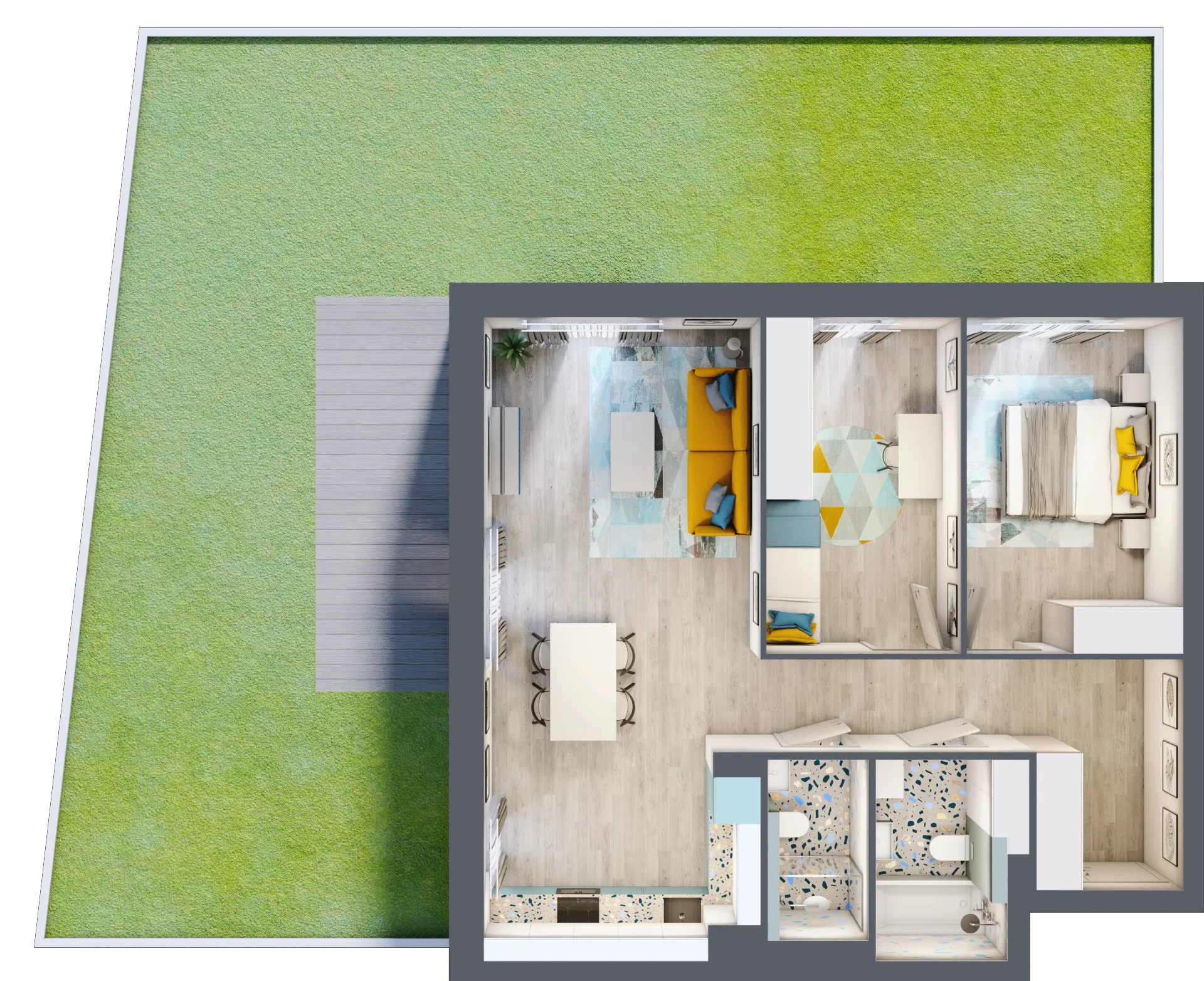 3 pokoje, mieszkanie 70,46 m², parter, oferta nr D.3, Och!Widzew, Łódź, Widzew, ul. Przybyszewskiego 292-300