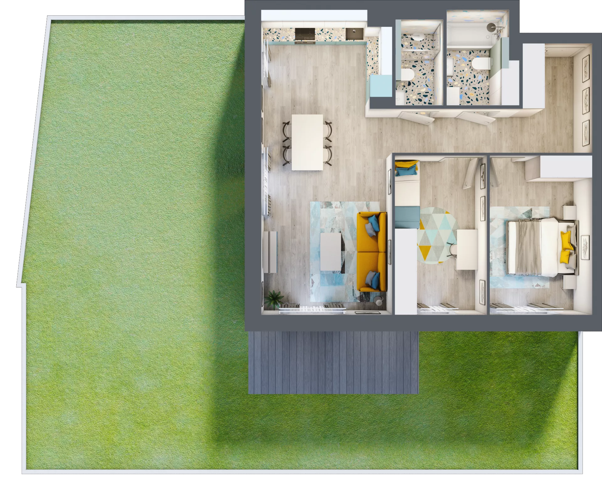 3 pokoje, mieszkanie 70,46 m², parter, oferta nr D.2, Och!Widzew, Łódź, Widzew, ul. Przybyszewskiego 292-300