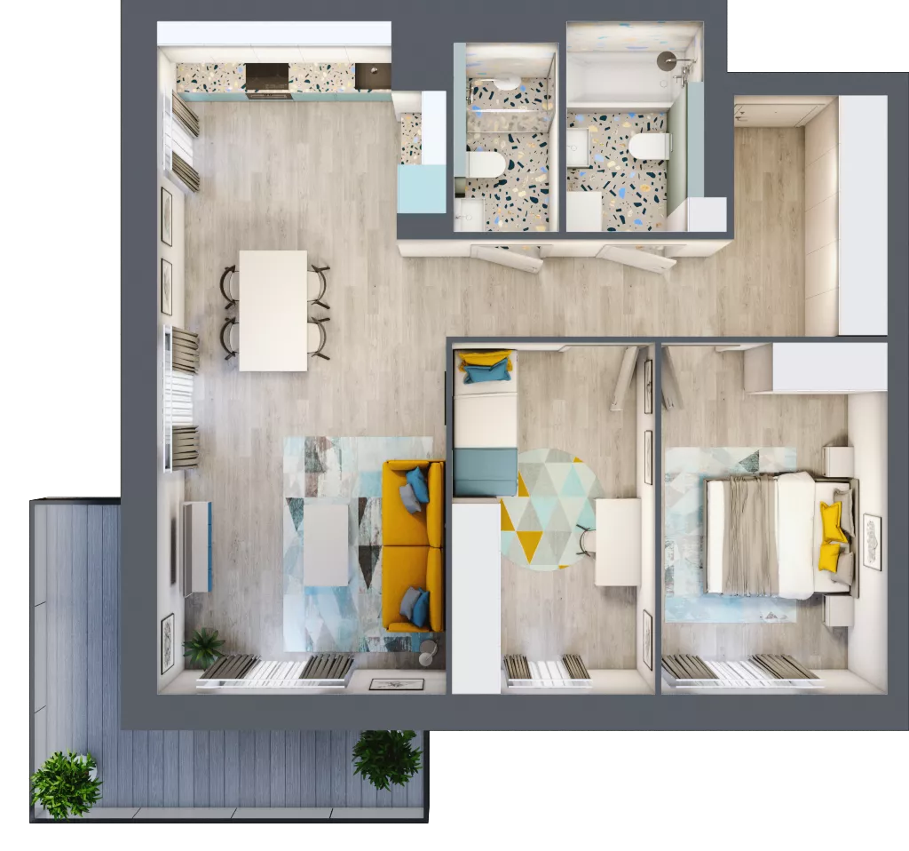 3 pokoje, mieszkanie 69,96 m², piętro 4, oferta nr D.40, Och!Widzew, Łódź, Widzew, ul. Przybyszewskiego 292-300