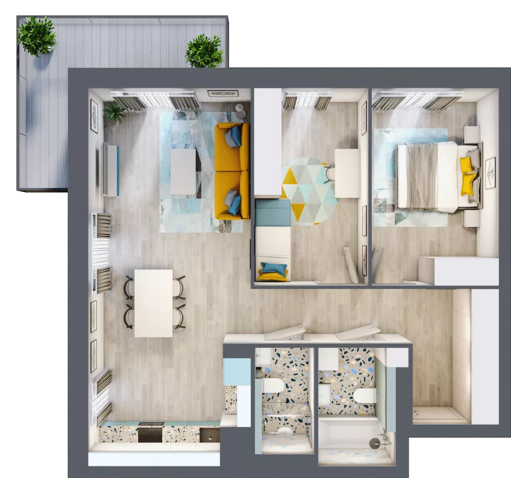 3 pokoje, mieszkanie 69,96 m², piętro 4, oferta nr D.41, Och!Widzew, Łódź, Widzew, ul. Przybyszewskiego 292-300
