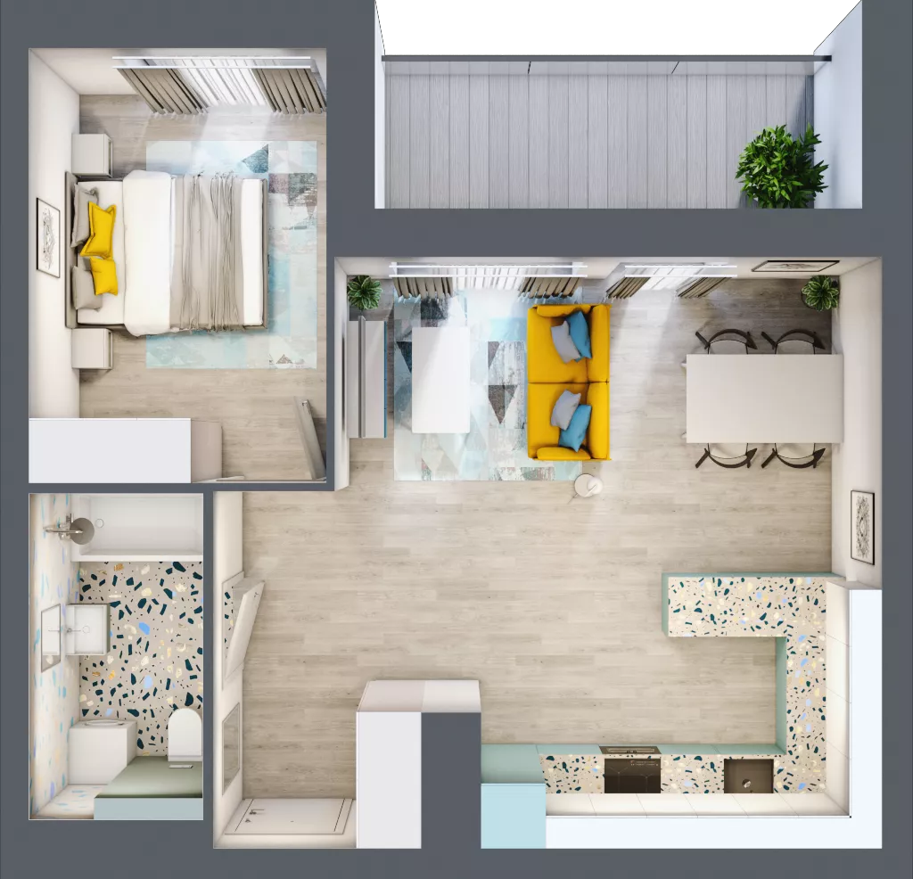 2 pokoje, mieszkanie 46,94 m², piętro 4, oferta nr D.42, Och!Widzew, Łódź, Widzew, ul. Przybyszewskiego 292-300
