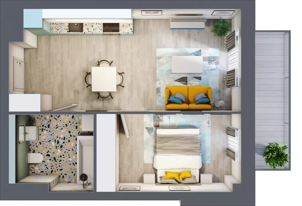 2 pokoje, mieszkanie 41,81 m², piętro 4, oferta nr D.38, Och!Widzew, Łódź, Widzew, ul. Przybyszewskiego 292-300
